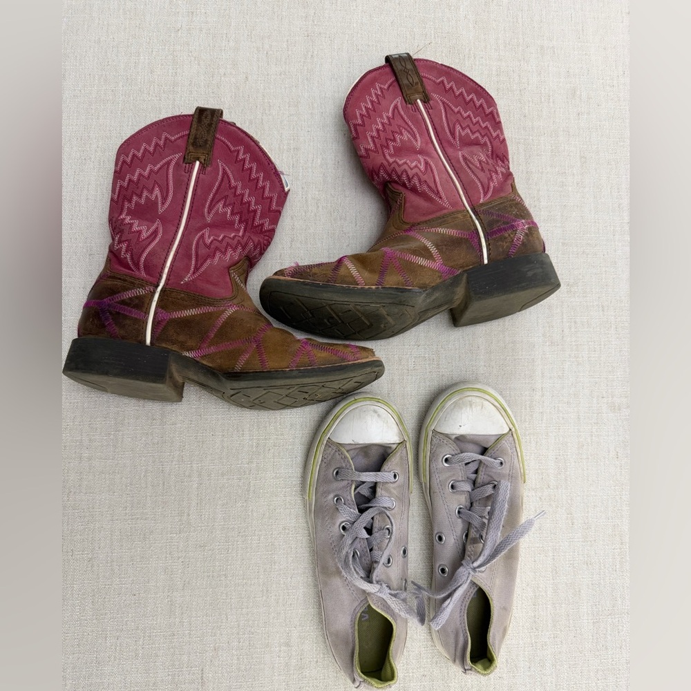 Ariat Kids Brown and Pink Western Cowboy Boots